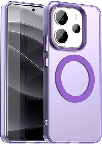 Xiaomi Redmi Note 14 4g,için Laimtop Kılıf, Manyetik Yarı Saydam Mat Arka Kapak, Darbeye Dayanıklı Kılıf-Mor (Yurt Dışından)