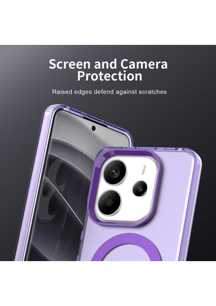Xiaomi Redmi Note 14 4g,için Laimtop Kılıf, Manyetik Yarı Saydam Mat Arka Kapak, Darbeye Dayanıklı Kılıf-Mor (Yurt Dışından) fiyatları