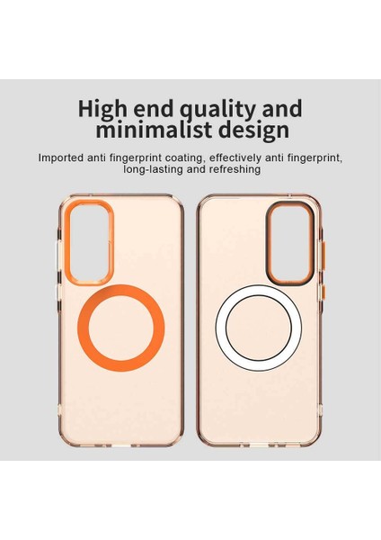 Samsung Galaxy A55,IÇIN Laimtop Kılıf, Manyetik Yarı Saydam Mat Arka Kapak, Darbeye Dayanıklı Kılıf-Turuncu (Yurt Dışından) indirimleri