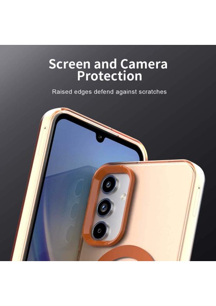 Samsung Galaxy A35,IÇIN Laimtop Kılıf, Manyetik Yarı Saydam Mat Arka Kapak, Darbeye Dayanıklı Kılıf-Turuncu (Yurt Dışından) fiyatları
