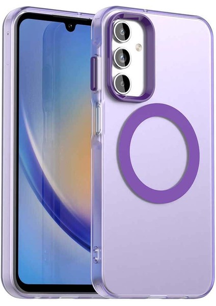 Samsung Galaxy A35,IÇIN Laimtop Kılıf, Manyetik Yarı Saydam Mat Arka Kapak, Darbeye Dayanıklı Kılıf-Mor (Yurt Dışından)