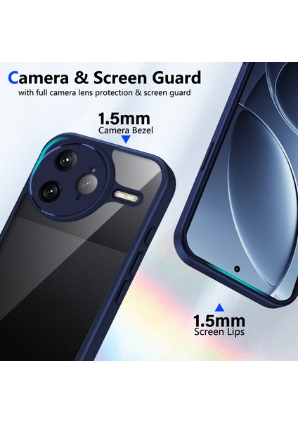 Xiaomi Poco F7 Ultra/redmi K80 Pro,için Laimtop Kılıf, Kamera Lens Korumalı Hibrit 2'si 1 Arada Şeffaf Kılıf-Blue (Yurt Dışından) modelleri