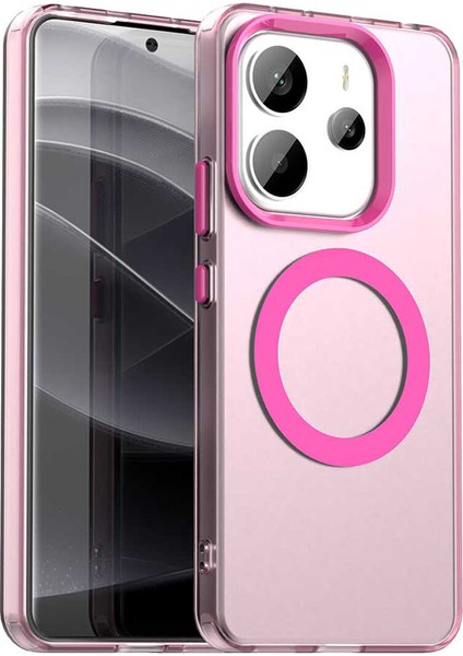 Xiaomi Redmi Note 14 4g,için Laimtop Kılıf, Manyetik Yarı Saydam Mat Arka Kapak, Darbeye Dayanıklı Kılıf-Kırmızı (Yurt Dışından)