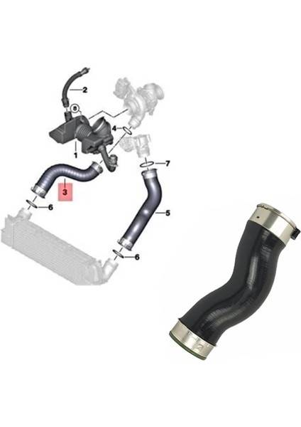 11618513852 Turbo Intercooler Hortum Emme Manifold Boru Radyatör Soğutucu Hortumu Bmw F15 X5 B47 2013-2015 8513852 (Yurt Dışından) indirimleri
