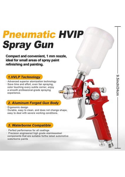 Profesyonel 125ML Mini Pnömatik Püskürtme Tabancası H-2000A Boya Püskürtme Tabancası Airbrush Otomotiv Boya Tabancaları 1mm Nozul (Yurt Dışından) fırsatları