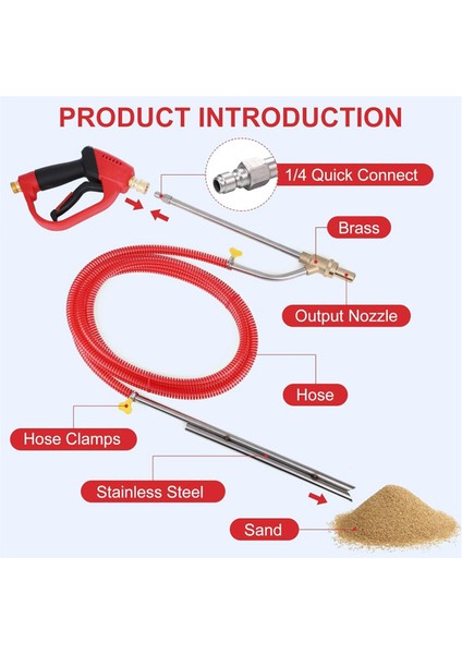 Tabanca Basınçlı Yıkayıcı Kum Kiti, 4 Pc ile Basınçlı Yıkayıcı Için 5000 Psi Kum Yedek Nozumu (Yurt Dışından) modelleri