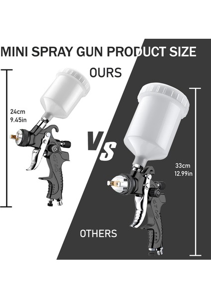 1.7/2,0 mm Nozullu Hvlp Hava Sprey Tabancası, Mini Otomotiv Hava Boya Püskürtücü Tabancası, Araba Boya Tabancası Püskürtücü (Yurt Dışından) fiyatları