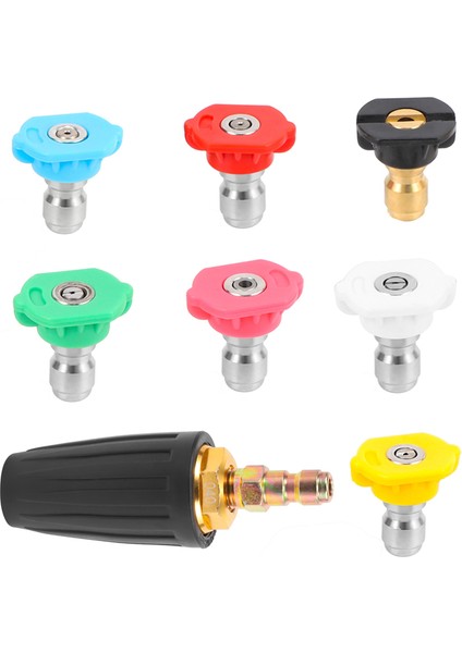 Basınçlı Yıkama Için Turbo Nozul, Dönen Nozul ve 7 Uç, 1/4 Inç Hızlı Bağlantı, 4000 Psi (Yurt Dışından) modelleri