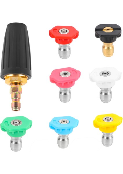 Basınçlı Yıkama Için Turbo Nozul, Dönen Nozul ve 7 Uç, 1/4 Inç Hızlı Bağlantı, 4000 Psi (Yurt Dışından) fırsatları