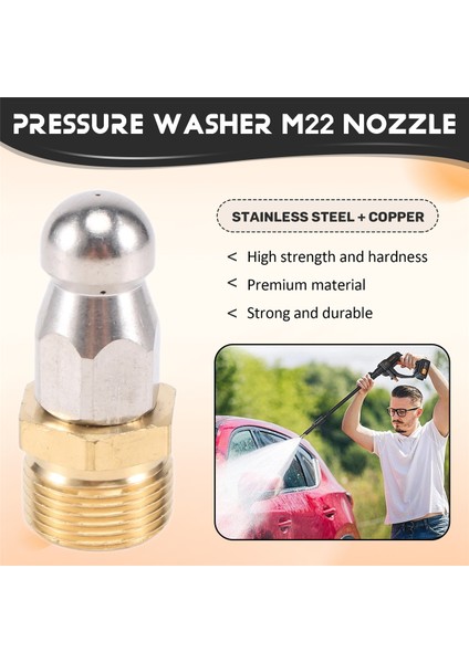 M22 F14 Nozul Yüksek Basınçlı Yıkayıcı Jetter Kanalizasyon Drenaj Dredge Temizleyici Nozul (Yurt Dışından) fırsatları