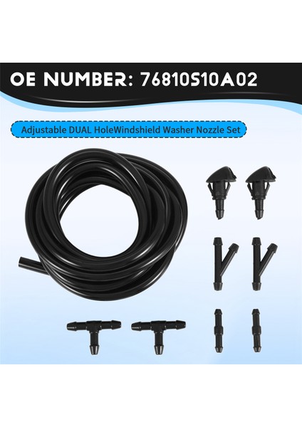 Honda 76810-S10-A02 Için 6 Adet Konektörlü 2 Metre Akışkan Hortumu Ayarlanabilir Çift Holewindshield Rondelası (Yurt Dışından) fırsatları