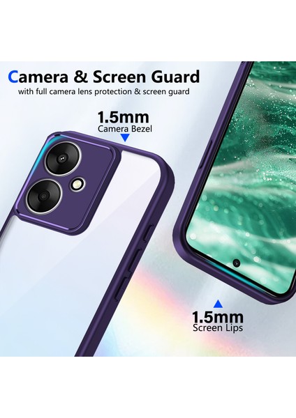 Xiaomi Redmi 13C 5g/poco M6 5g/redmi 13R,IÇIN Laimtop Kılıf, Kamera Lens Korumalı Hibrit 2'si 1 Arada Şeffaf Kılıf-Mor (Yurt Dışından) fiyatları