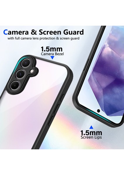 Samsung Galaxy A35,IÇIN Laimtop Kılıf, Kamera Lens Korumalı Hibrit 2'si 1 Arada Şeffaf Kılıf-Siyah (Yurt Dışından) fiyatları