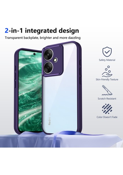 Xiaomi Redmi 13C 5g/poco M6 5g/redmi 13R,IÇIN Laimtop Kılıf, Kamera Lens Korumalı Hibrit 2'si 1 Arada Şeffaf Kılıf-Mor (Yurt Dışından) indirimleri