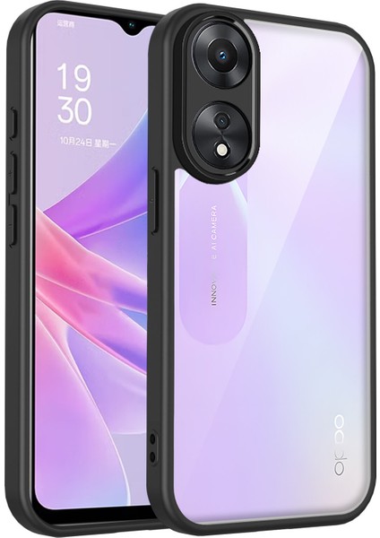 Oppo A58 4g,için Laimtop Kılıf, Kamera Lens Korumalı Hibrit 2'si 1 Arada Şeffaf Kılıf-Siyah (Yurt Dışından)