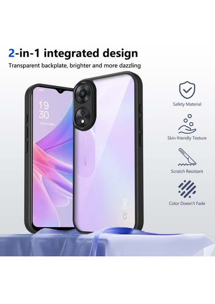 Oppo A58 4g,için Laimtop Kılıf, Kamera Lens Korumalı Hibrit 2'si 1 Arada Şeffaf Kılıf-Siyah (Yurt Dışından) indirimleri