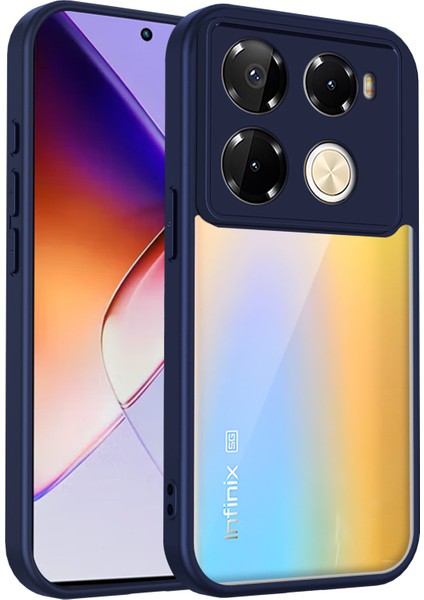 Infinix Note 40 Pro 4g/note 40 Pro 5g/note 40 Pro+/note 40S,IÇIN Laimtop Kılıf, Kamera Lens Korumalı Hibrit 2'si 1 Arada Şeffaf Kılıf-Blue (Yurt Dışından)