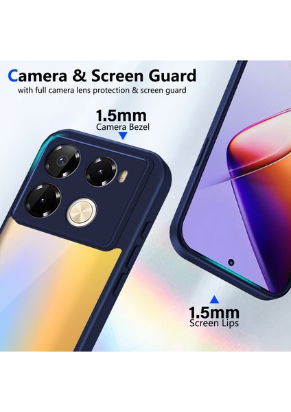 Infinix Note 40 Pro 4g/note 40 Pro 5g/note 40 Pro+/note 40S,IÇIN Laimtop Kılıf, Kamera Lens Korumalı Hibrit 2'si 1 Arada Şeffaf Kılıf-Blue (Yurt Dışından) modelleri