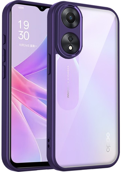 Oppo A58 4g,için Laimtop Kılıf, Kamera Lens Korumalı Hibrit 2'si 1 Arada Şeffaf Kılıf-Mor (Yurt Dışından)