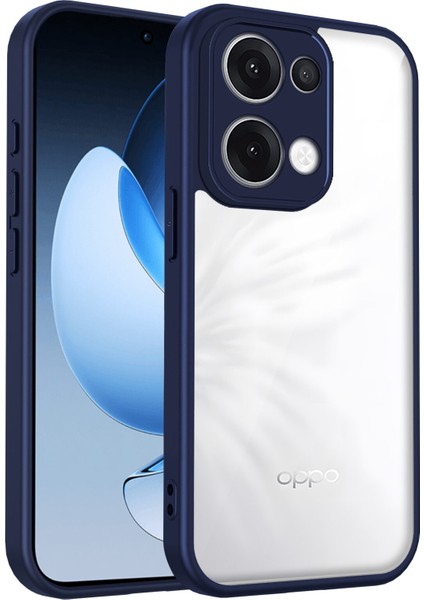 Oppo RENO13,IÇIN Laimtop Kılıf, Kamera Lens Korumalı Hibrit 2'si 1 Arada Şeffaf Kılıf-Blue (Yurt Dışından)