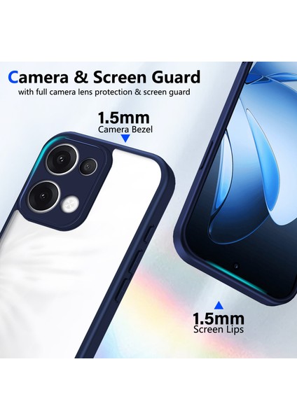 Oppo RENO13,IÇIN Laimtop Kılıf, Kamera Lens Korumalı Hibrit 2'si 1 Arada Şeffaf Kılıf-Blue (Yurt Dışından) modelleri