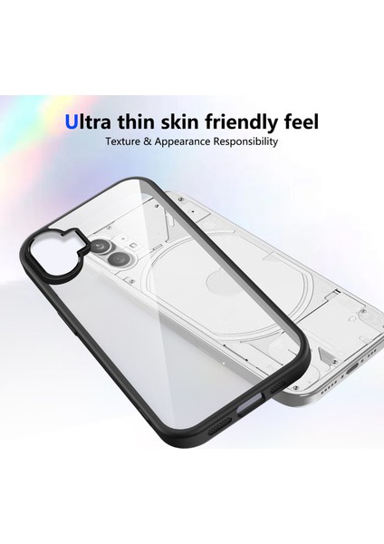 Nothing Phone 1,için Laimtop Kılıf, Kamera Lens Korumalı Hibrit 2'si 1 Arada Şeffaf Kılıf-Siyah (Yurt Dışından) modelleri