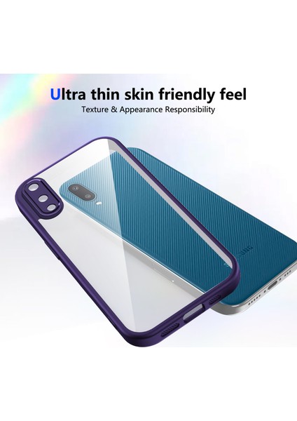 Samsung Galaxy A02/M02,IÇIN Laimtop Kılıf, Kamera Lens Korumalı Hibrit 2'si 1 Arada Şeffaf Kılıf-Mor (Yurt Dışından) fırsatları