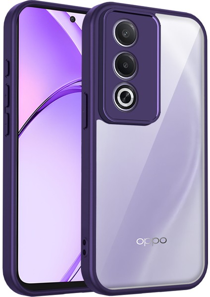 Oppo K12X,IÇIN Laimtop Kılıf, Kamera Lens Korumalı Hibrit 2'si 1 Arada Şeffaf Kılıf-Mor (Yurt Dışından)