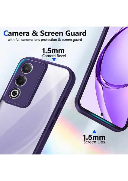 Oppo K12X,IÇIN Laimtop Kılıf, Kamera Lens Korumalı Hibrit 2'si 1 Arada Şeffaf Kılıf-Mor (Yurt Dışından) fiyatları
