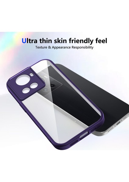 Oneplus 10R,IÇIN Laimtop Kılıf, Kamera Lens Korumalı Hibrit 2'si 1 Arada Şeffaf Kılıf-Mor (Yurt Dışından) fırsatları