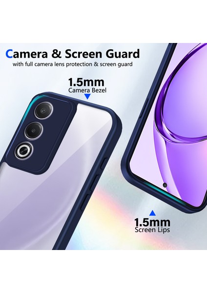 Oppo K12X,IÇIN Laimtop Kılıf, Kamera Lens Korumalı Hibrit 2'si 1 Arada Şeffaf Kılıf-Blue (Yurt Dışından) modelleri