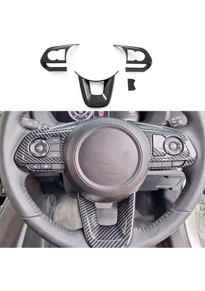 Toyota Yaris Atıv/vıos 2023 2024 Otomobil Direksiyon Simidi Trim Kapak Aksesuarları Abs Karbon Fiber (Yurt Dışından) fiyatları