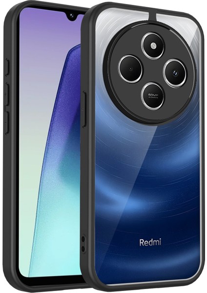 Xiaomi Poco C75 4g/poco C75 5g/poco M7,için Laimtop Kılıf, Kamera Lens Korumalı Hibrit 2'si 1 Arada Şeffaf Kılıf-Siyah (Yurt Dışından)