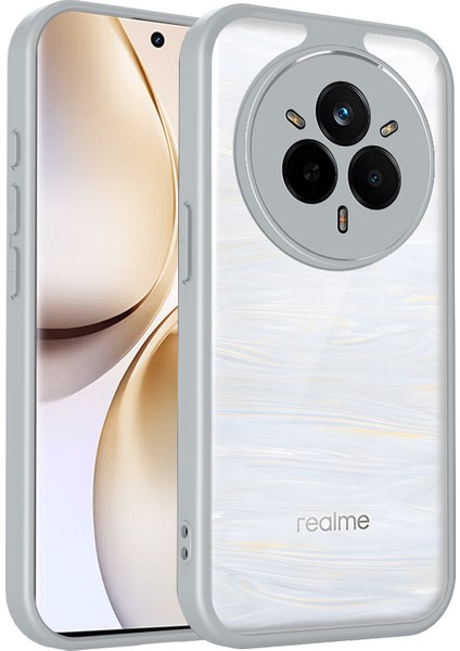 Realme 14 Pro Plus,için Laimtop Kılıf, Kamera Lens Korumalı Hibrit 2'si 1 Arada Şeffaf Kılıf-Gri (Yurt Dışından)