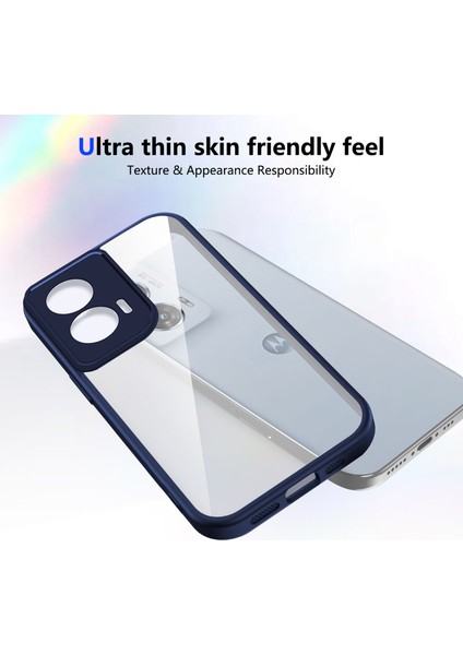 Motorola Moto G85/S50 Neo,için Laimtop Kılıf, Kamera Lens Korumalı Hibrit 2'si 1 Arada Şeffaf Kılıf-Blue (Yurt Dışından) fırsatları