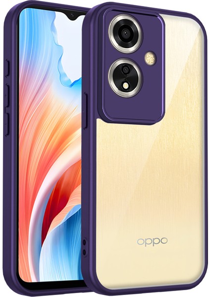 Oppo A2/A79,IÇIN Laimtop Kılıf, Kamera Lens Korumalı Hibrit 2'si 1 Arada Şeffaf Kılıf-Mor (Yurt Dışından)