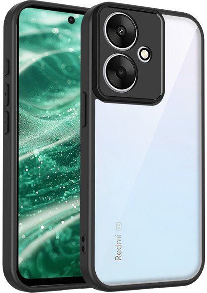 Xiaomi Redmi 13C 5g/poco M6 5g/redmi 13R,IÇIN Laimtop Kılıf, Kamera Lens Korumalı Hibrit 2'si 1 Arada Şeffaf Kılıf-Siyah (Yurt Dışından)