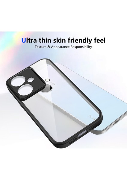 Xiaomi Redmi 13C 5g/poco M6 5g/redmi 13R,IÇIN Laimtop Kılıf, Kamera Lens Korumalı Hibrit 2'si 1 Arada Şeffaf Kılıf-Siyah (Yurt Dışından) fırsatları