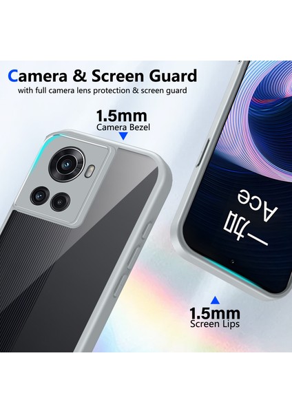 Oneplus 10R,IÇIN Laimtop Kılıf, Kamera Lens Korumalı Hibrit 2'si 1 Arada Şeffaf Kılıf-Gri (Yurt Dışından) fiyatları