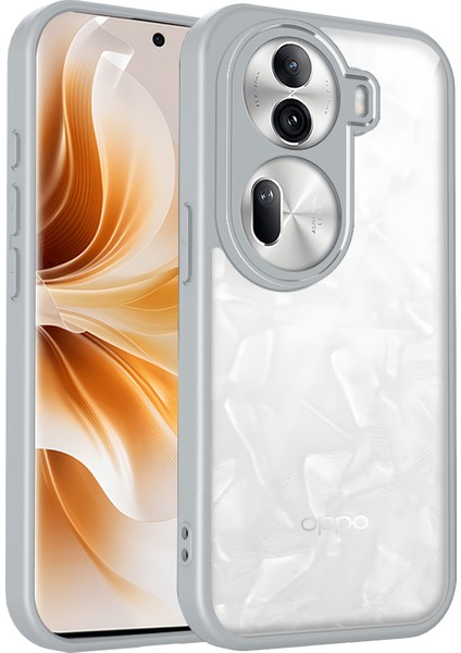Oppo RENO11 Pro,için Laimtop Kılıf, Kamera Lens Korumalı Hibrit 2'si 1 Arada Şeffaf Kılıf-Gri (Yurt Dışından)