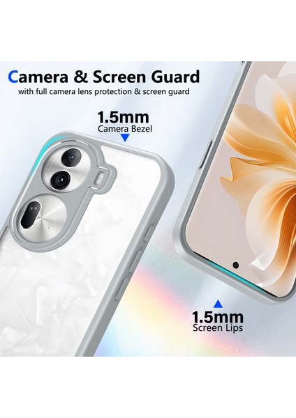 Oppo RENO11 Pro,için Laimtop Kılıf, Kamera Lens Korumalı Hibrit 2'si 1 Arada Şeffaf Kılıf-Gri (Yurt Dışından) fiyatları