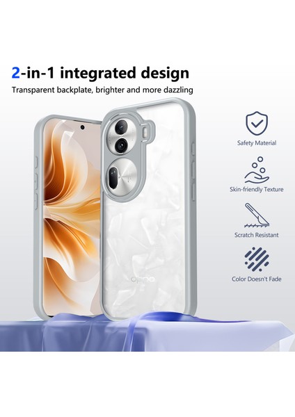 Oppo RENO11 Pro,için Laimtop Kılıf, Kamera Lens Korumalı Hibrit 2'si 1 Arada Şeffaf Kılıf-Gri (Yurt Dışından) indirimleri