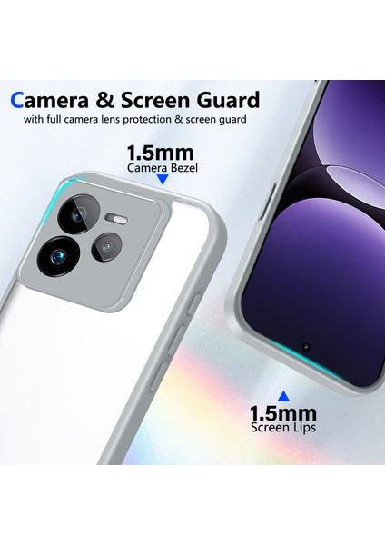 Realme Gt 7 Pro,için Laimtop Kılıf, Kamera Lens Korumalı Hibrit 2'si 1 Arada Şeffaf Kılıf-Gri (Yurt Dışından) modelleri