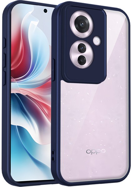 Oppo RENO11 F/F25 Pro,için Laimtop Kılıf, Kamera Lens Korumalı Hibrit 2'si 1 Arada Şeffaf Kılıf-Blue (Yurt Dışından)