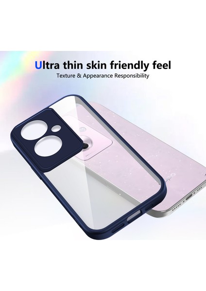 Oppo RENO11 F/F25 Pro,için Laimtop Kılıf, Kamera Lens Korumalı Hibrit 2'si 1 Arada Şeffaf Kılıf-Blue (Yurt Dışından) fırsatları