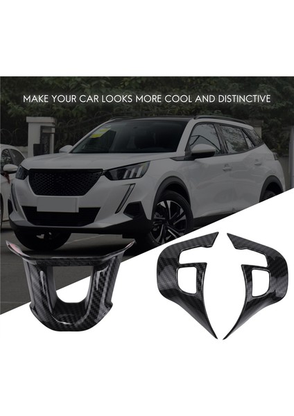 3pcs/set Araba Direksiyon Simidi Dekorasyon Kapağı Trim Sticker Peugeot 2008 208 308 2014-2018 Karbon Fiber (Yurt Dışından) fırsatları