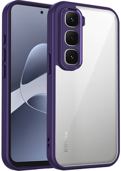Infinix Hot 60 Pro,için Laimtop Kılıf, Kamera Lens Korumalı Hibrit 2'si 1 Arada Şeffaf Kılıf-Mor (Yurt Dışından)