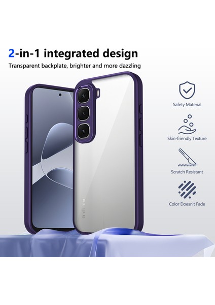 Infinix Hot 60 Pro,için Laimtop Kılıf, Kamera Lens Korumalı Hibrit 2'si 1 Arada Şeffaf Kılıf-Mor (Yurt Dışından) indirimleri