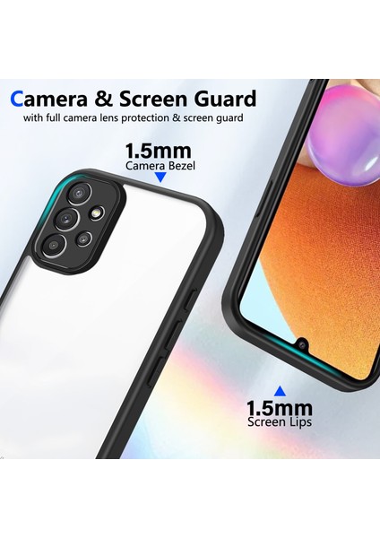 Samsung Galaxy A32 5G/M32 5g,için Laimtop Kılıf, Kamera Lens Korumalı Hibrit 2'si 1 Arada Şeffaf Kılıf-Siyah (Yurt Dışından) fiyatları