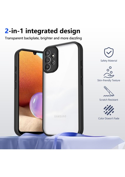 Samsung Galaxy A32 5G/M32 5g,için Laimtop Kılıf, Kamera Lens Korumalı Hibrit 2'si 1 Arada Şeffaf Kılıf-Siyah (Yurt Dışından) indirimleri